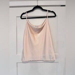 She + Sky Cream Satin Cowl Neck Top